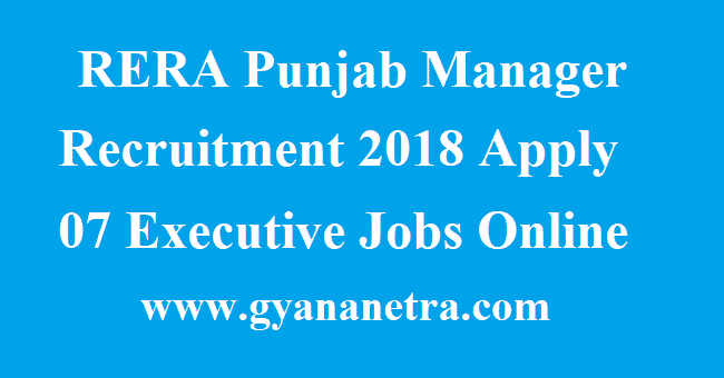 RERA Punjab Manager Recruitment RERA Punjab Manager Recruitment