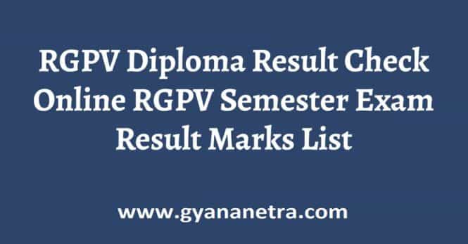 RGPV Diploma Result Check Online