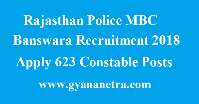 Rajasthan Police MBC Banswara Recruitment