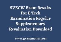 SVECW BTech Exam Results