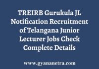 TREIRB Gurukula JL Recruitment Notification
