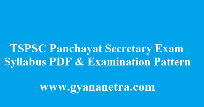 TSPSC Panchayat Secretary Syllabus 2018 PDF