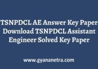TSNPDCL AE Answer Key Paper PDF