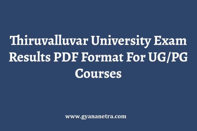 Thiruvalluvar University Exam Results Check Online