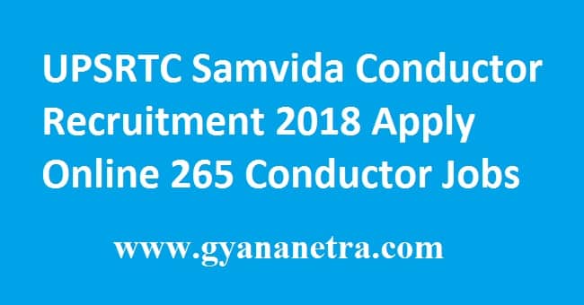 UPSRTC Samvida Conductor Recruitment 2018