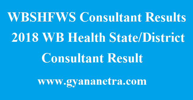 WBSHFWS Consultant Results