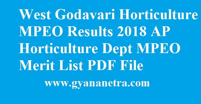 West Godavari Horticulture MPEO Results