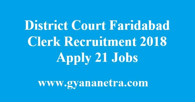 District Court Faridabad Clerk Recruitment