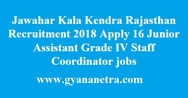 Jawahar Kala Kendra Rajasthan Recruitment