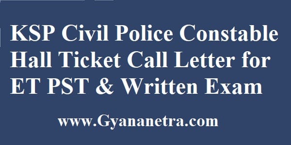 KSP Civil Police Constable Hall Ticket Exam Dates