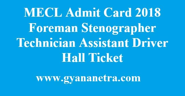 MECL Admit Card