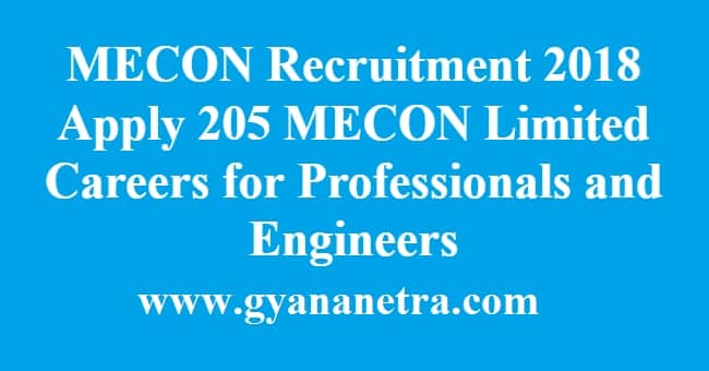 MECON Recruitment