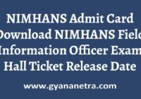 NIMHANS Admit Card Exam Date