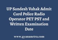 Up Sandesh Vahak Exam Admit Card