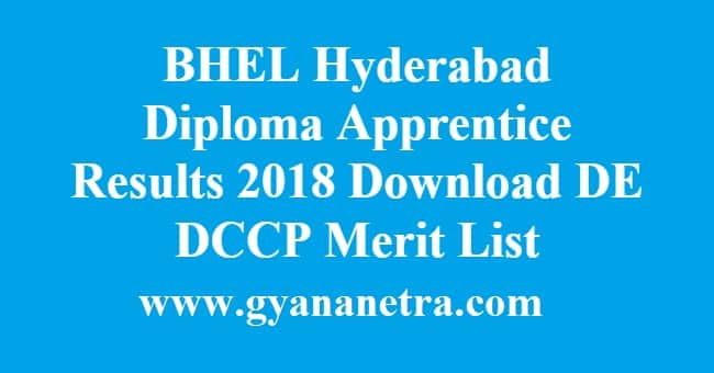 BHEL Hyderabad Diploma Apprentice Results