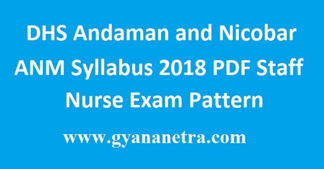 DHS Andaman and Nicobar ANM Syllabus