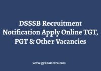 DSSSB Recruitment Notification Apply Online