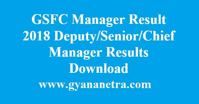 GFSC Manager Result