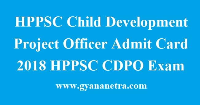 HPPSC Child Development Project Officer Admit Card