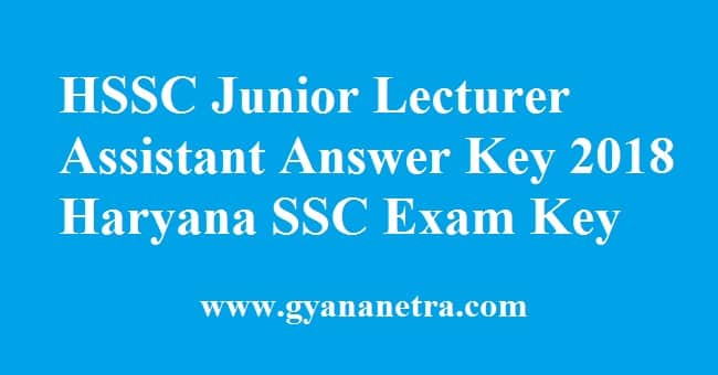 HSSC Junior Lecturer Assistant Answer Key