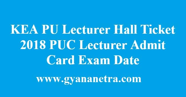 KEA PU Lecturer Hall Ticket