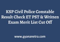 KSP Civil Police Constable Result Merit List