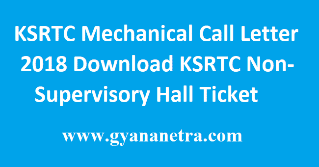 KSRTC Mechanical Call Letter
