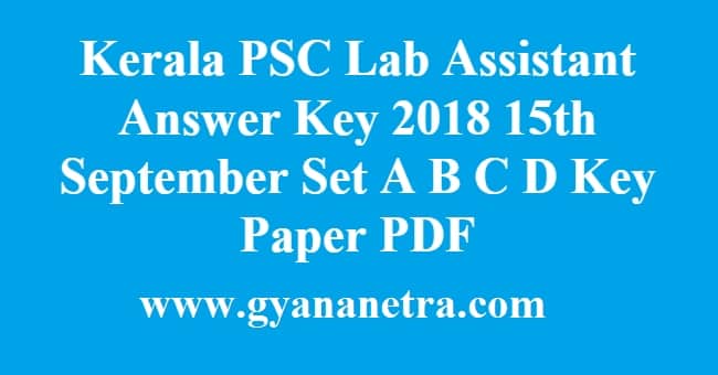 Kerala PSC Lab Assistant Answer Key
