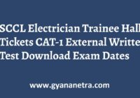 SCCL Electrician Trainee Hall Tickets Exam Dates