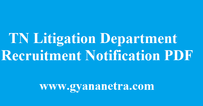 TN Litigation Department Recruitment 2018