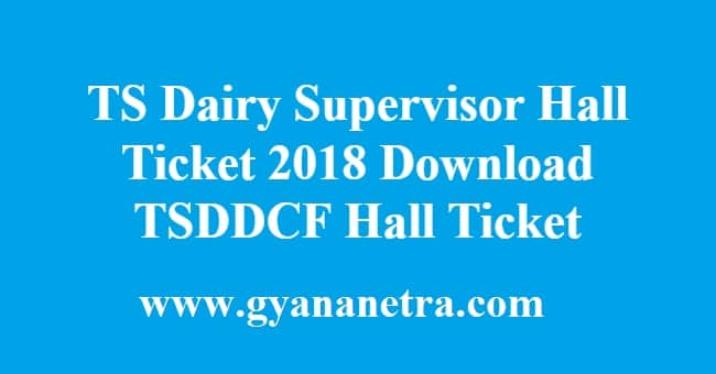 TS Dairy Supervisor Hall Ticket
