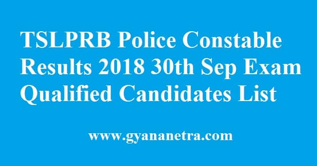 TSLPRB Police Constable Results