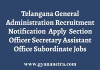 Telangana General Administration Jobs Notification