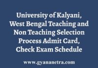 University of Kalyani Admit Card