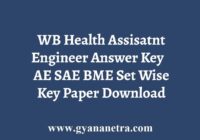 WB Health Engineer Exam Answer Key