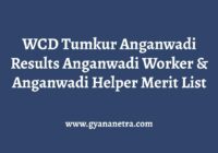 WCD Tumkur Anganwadi Results Merit List