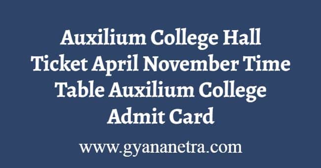 Auxilium College Hall Ticket