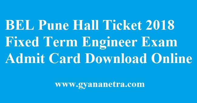 BEL Pune Hall Ticket