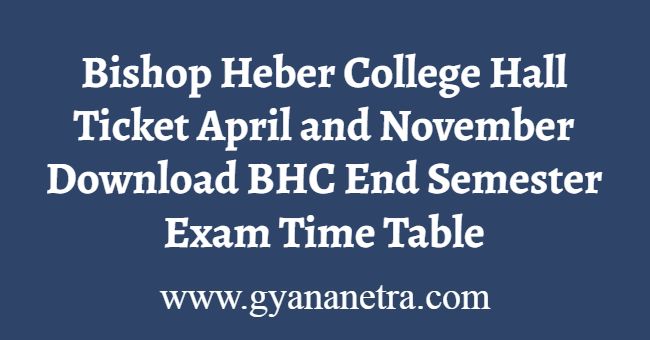 Bishop Heber College Hall Ticket