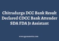 Chitradurga DCC Bank FDA SDA Result Merit List