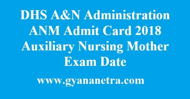DHS A&N Administration ANM Admit Card