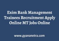 Exim Bank Management Trainees Recruitment Apply Online