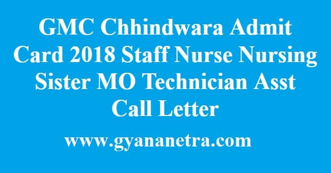 GMC Chhindwara Admit Card