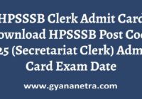 HPSSSB Clerk Admit Card Exam Date