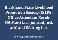 JSLPS OA Result Merit and Waiting List