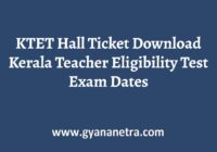 KTET Hall Ticket Exam Date