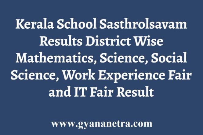 Kerala School Sasthrolsavam District Wise Result