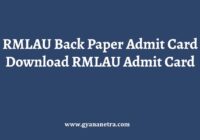 RMLAU Back Paper Admit Card Download