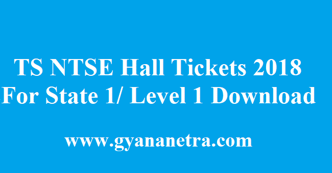 TS NTSE Hall Tickets 2018
