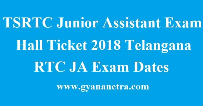 TSRTC Junior Assistant Exam Hall Ticket